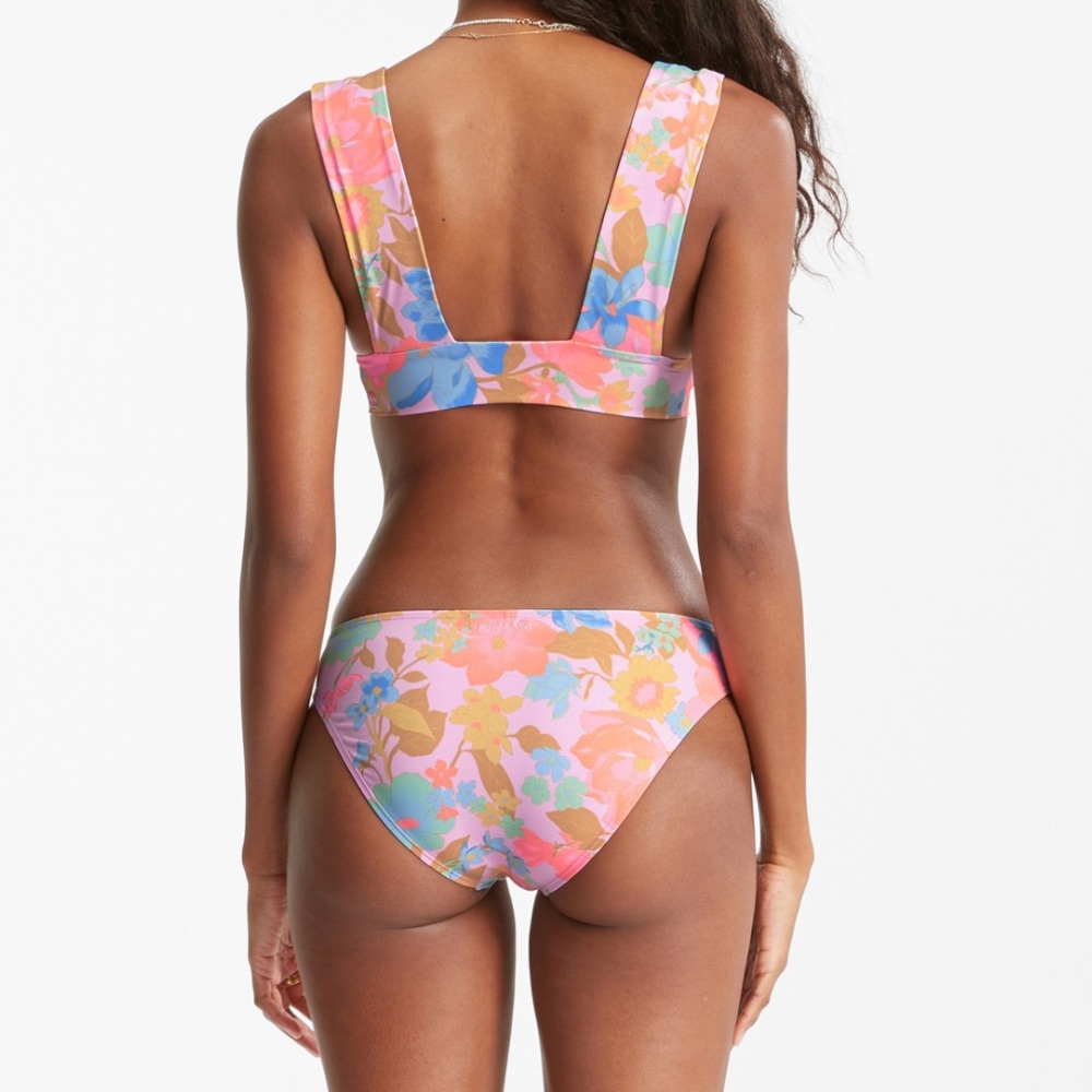 Billabong Pick Me Up Plunge Bikini Top + Matching Lowrider Bikini Bottom NWT - Picture 4 of 9